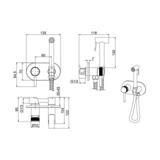 Гигиенический душ со смесителем Allen Brau Priority 5.31005-00 Хром